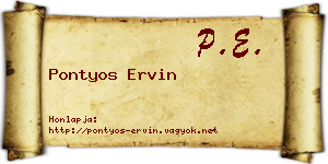 Pontyos Ervin névjegykártya