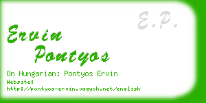 ervin pontyos business card